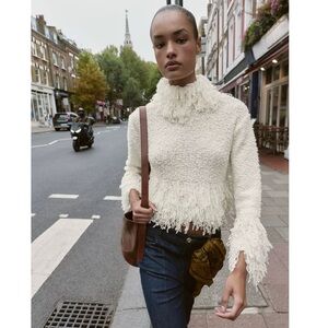 Zara FRINGED KNIT JUMPER